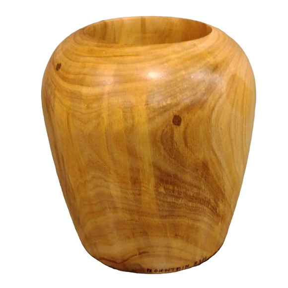 HANDCRAFTED HAND TURNED WOOD PEN & PENCIL HOLDER- "MOUNTAIN ASH" MARKING - Picture 2 of 5